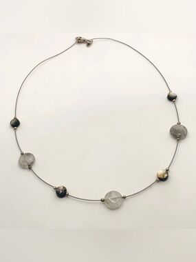 Silpada Sterling Silver Wire Quartz and Black Abalone Choker Necklace